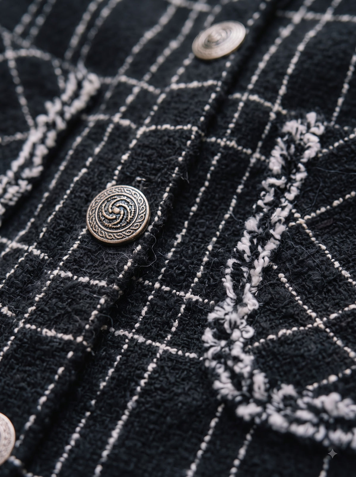 Tweed Button Down Mini Skirt