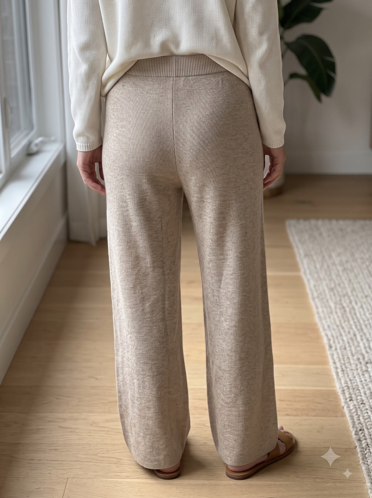Oatmilk Luxe Knit Trousers