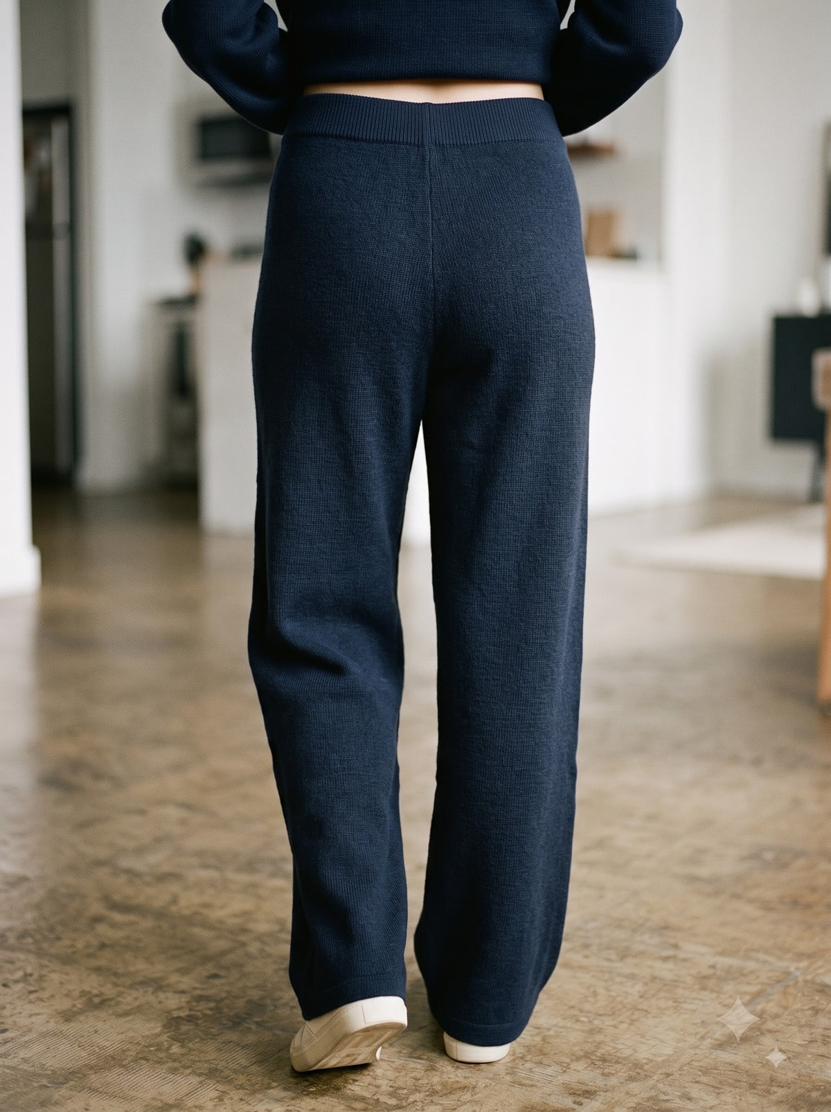 Navy Coast Knit Trousers