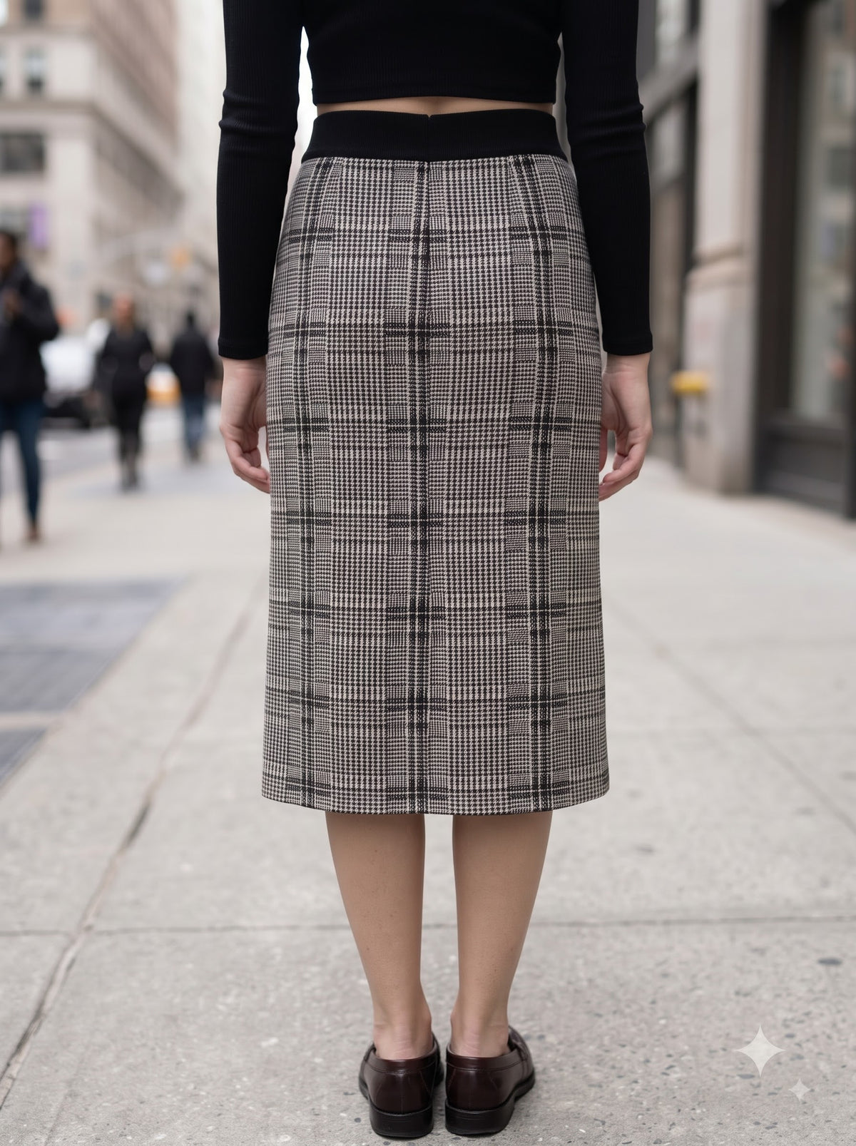 Monochrome Check Skirt