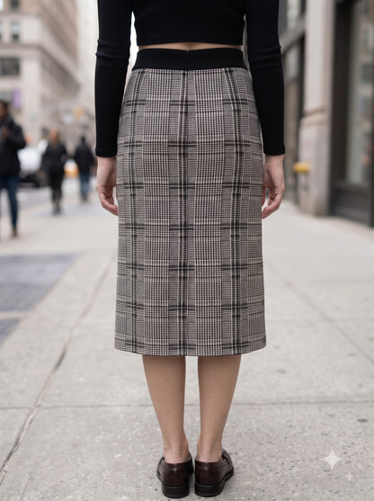 Monochrome Check Skirt