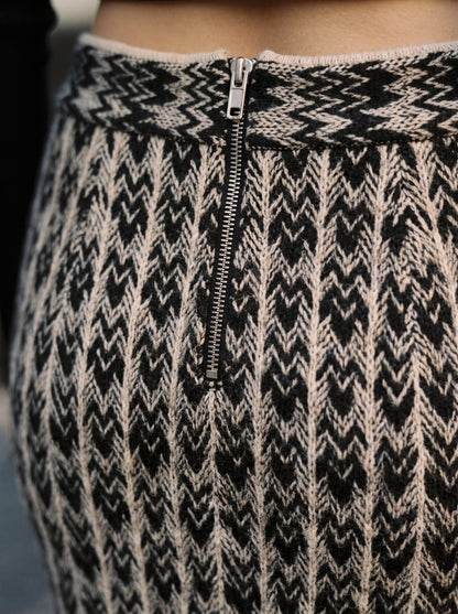 Chevron Muse Midi Skirt