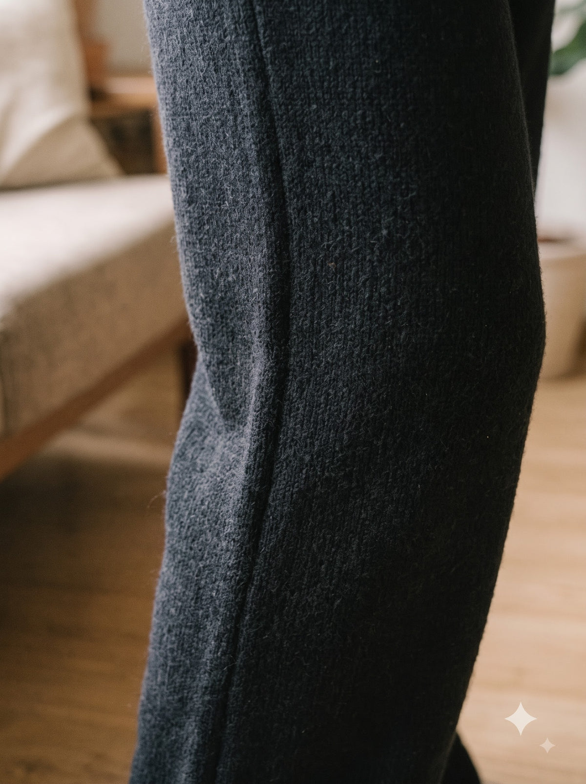 Midnight Textured Wide-Leg Trousers
