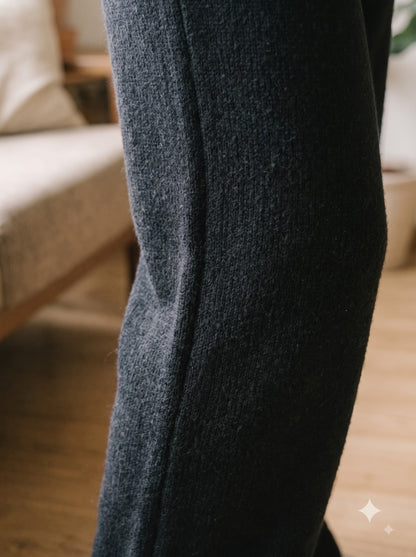 Midnight Textured Wide-Leg Trousers