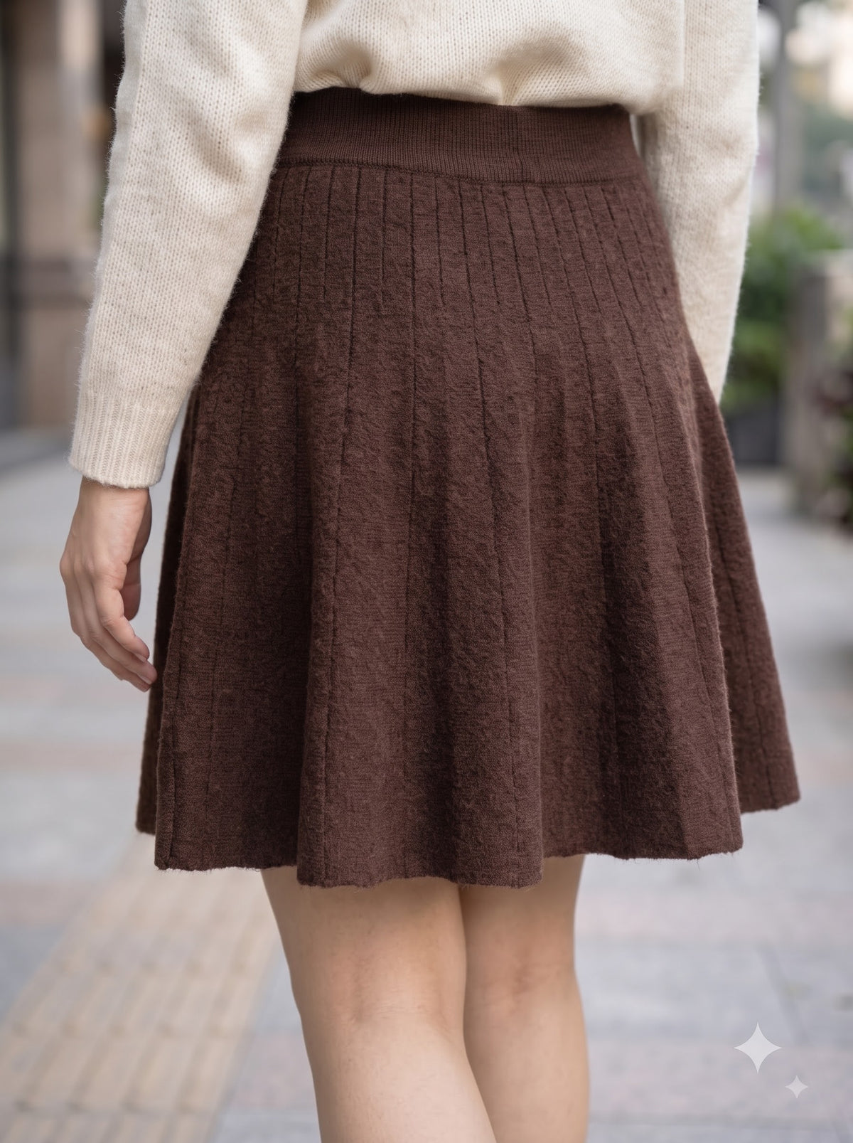 Cocoa Luxe Ribbed Knit Skirt