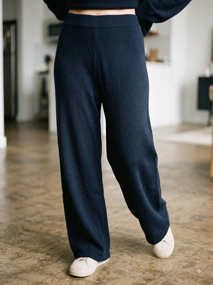 Navy Coast Knit Trousers