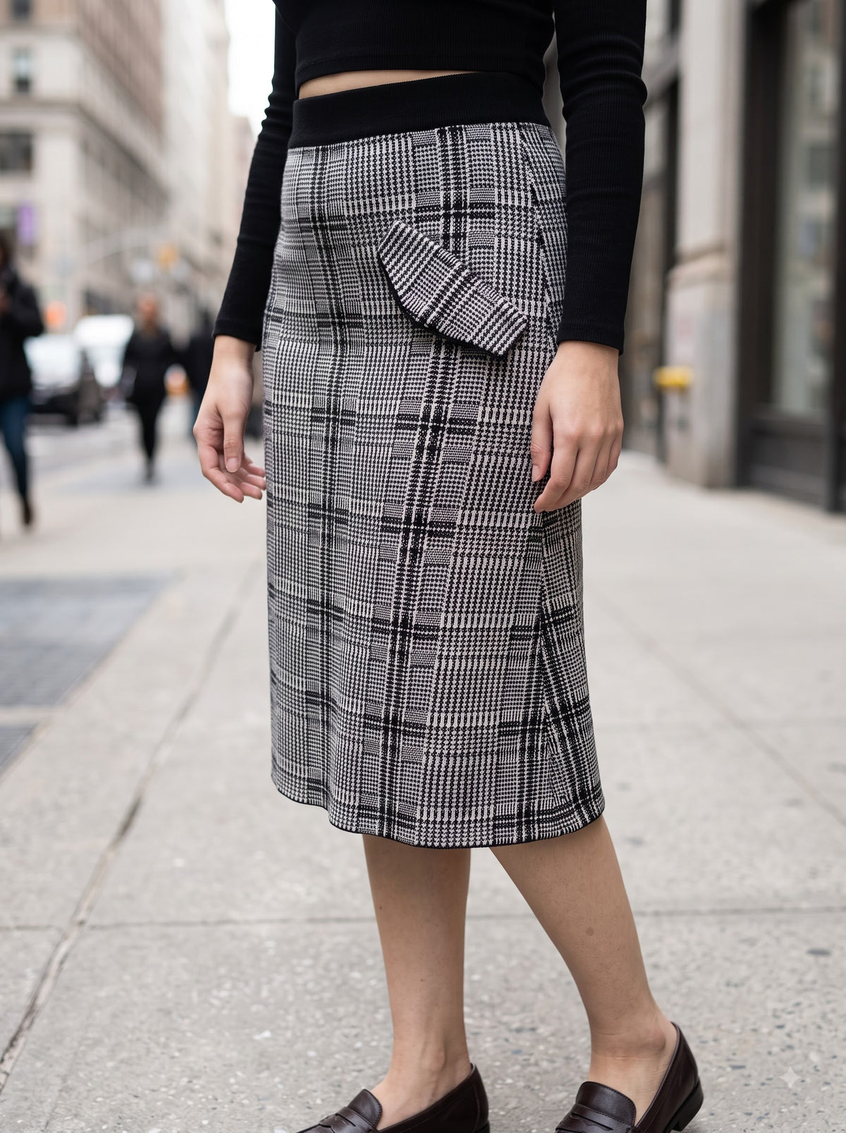 Monochrome Check Skirt