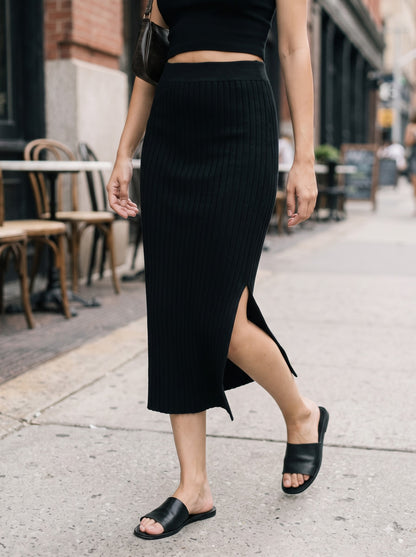 Sleek Ribbed Midi