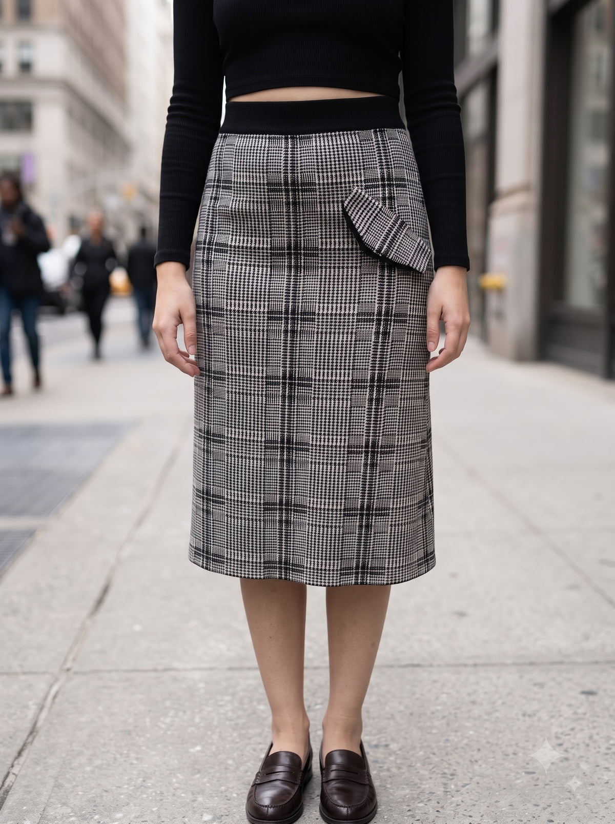 Monochrome Check Skirt