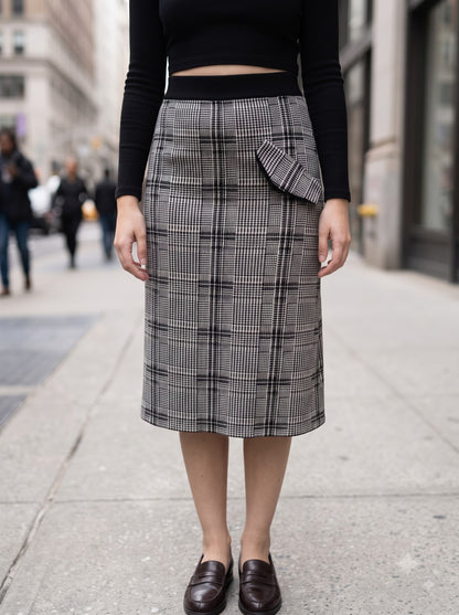 Monochrome Check Skirt