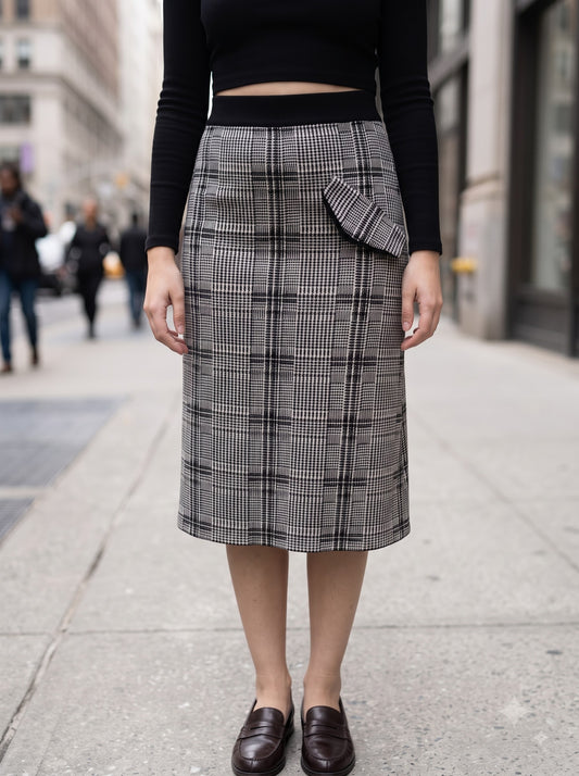 Monochrome Check Skirt