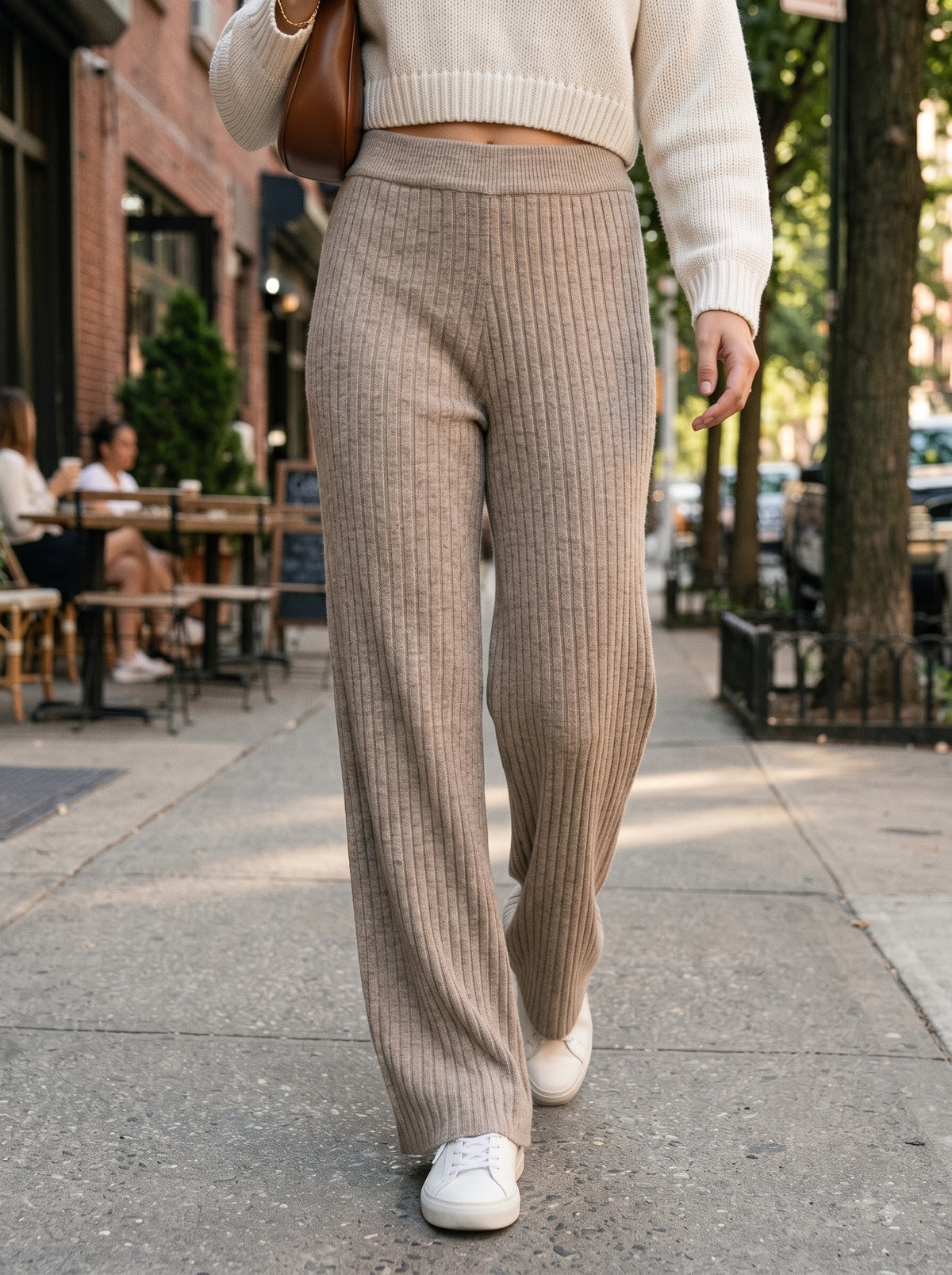 Nora Cozy Ribbed Knit Trousers