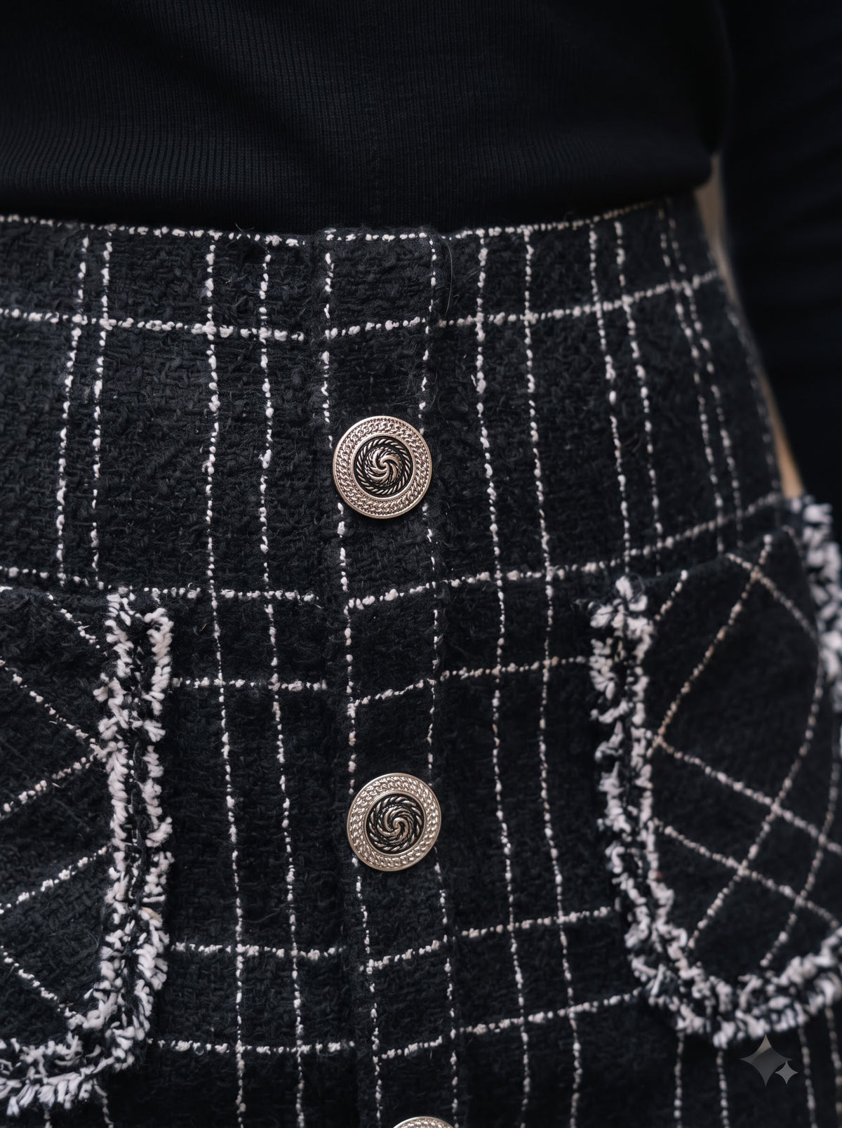 Tweed Button Down Mini Skirt