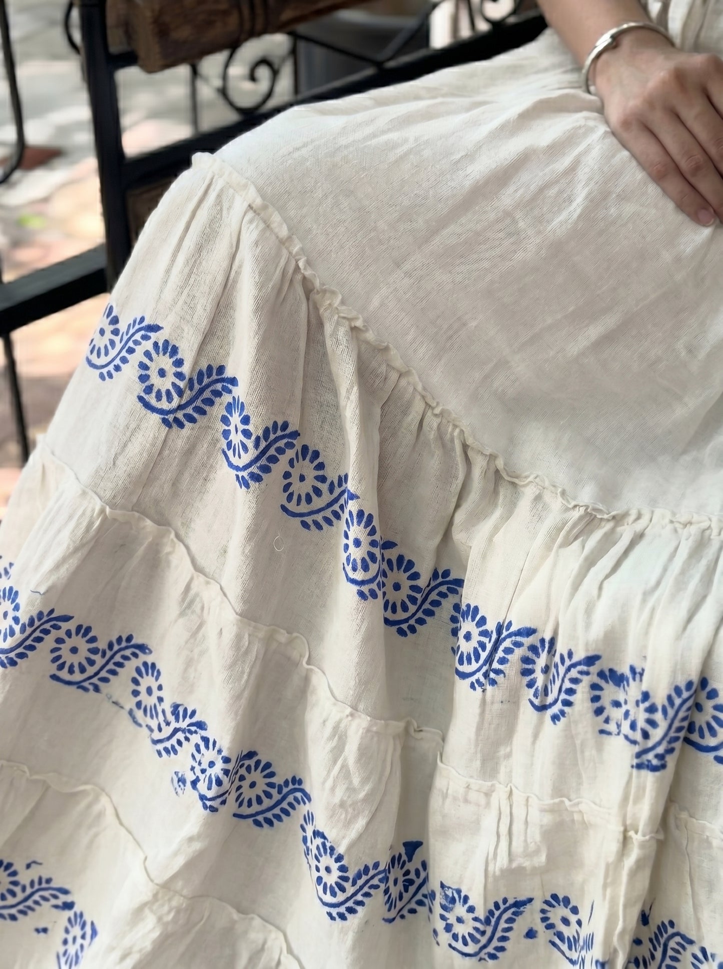 Off-White Cotton Maxi Dress