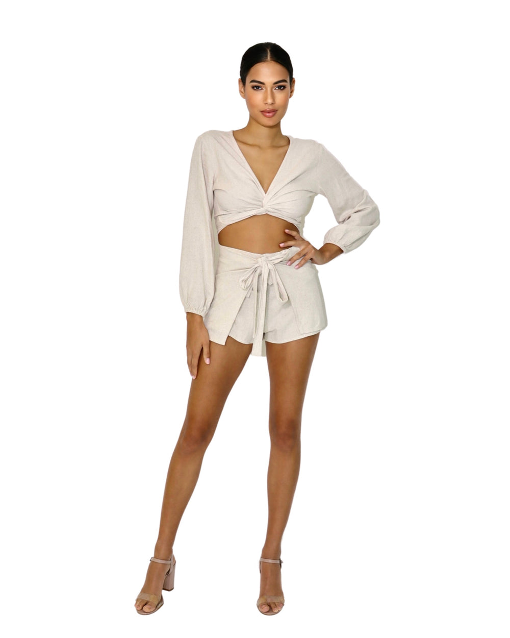 Pocket Wrap Short - Linen