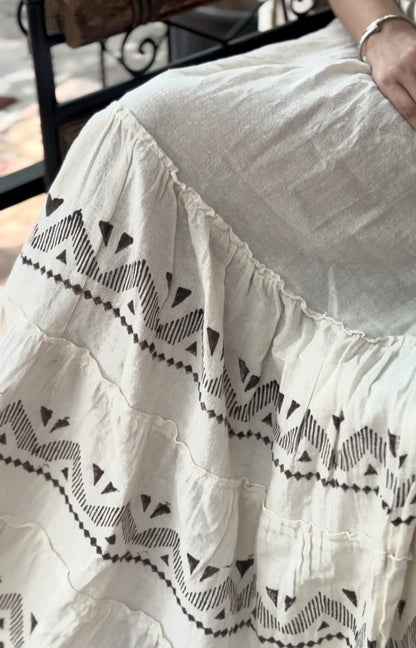 Off-White Cotton Maxi Dress