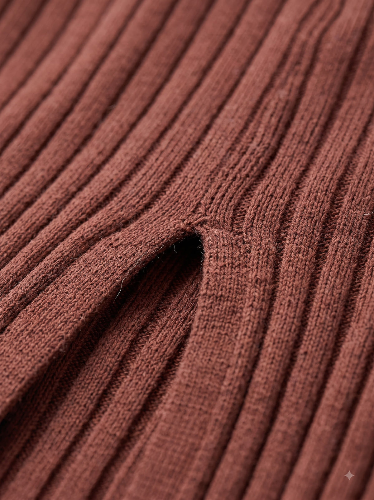 Cocoa Ribbed Midi Skirt