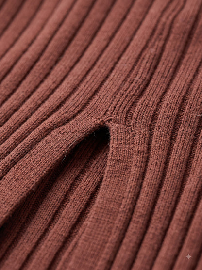 Cocoa Ribbed Midi Skirt