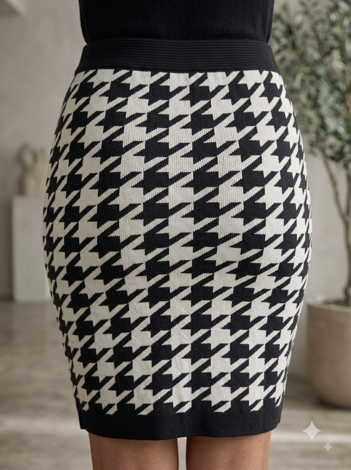 Noir Check Knit Skirt