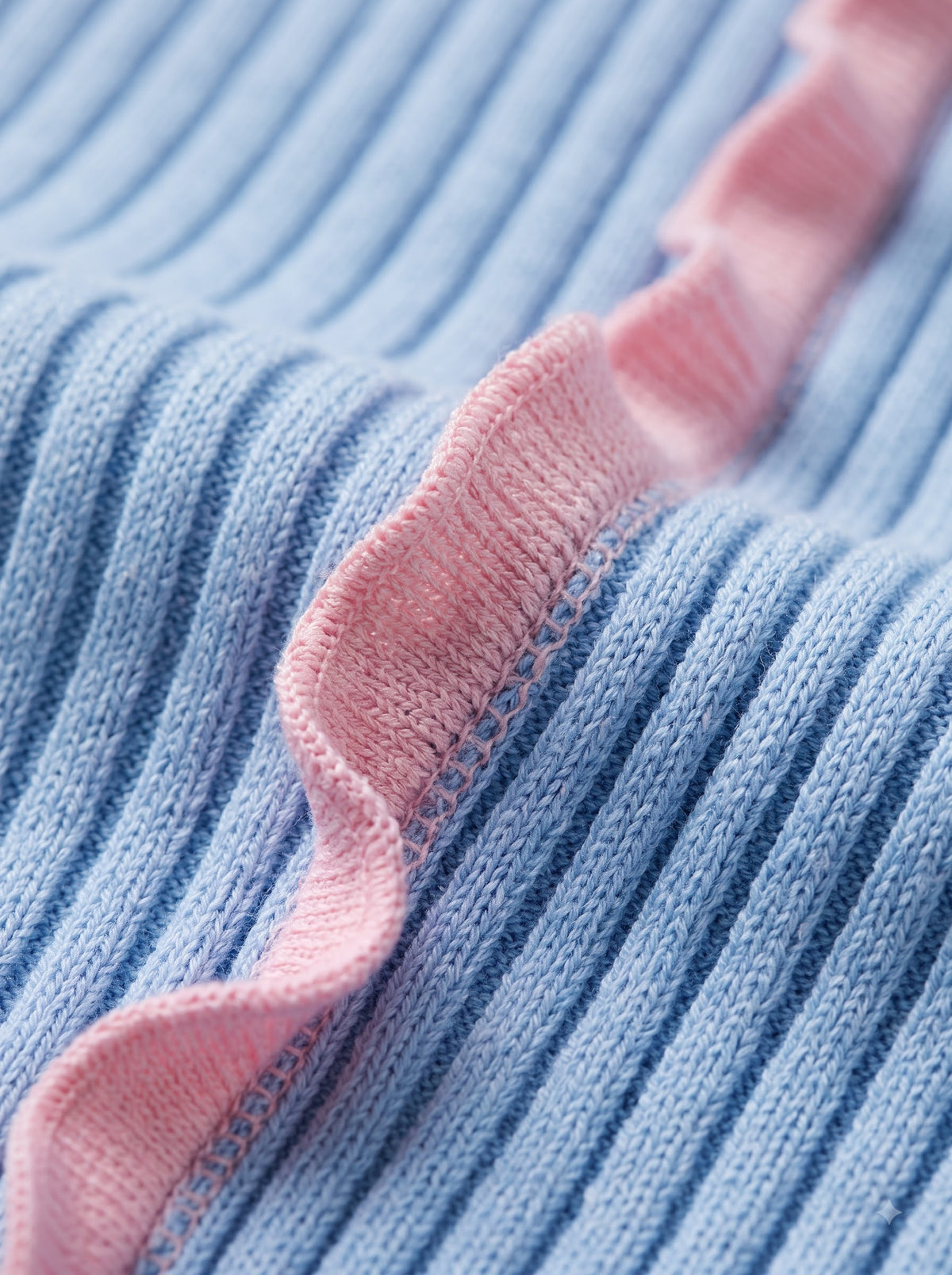 Powder Blue Wave Knit Skirt