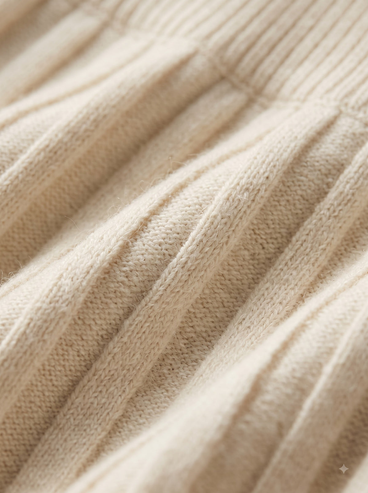 Ivory Ribbed Flare Skirt
