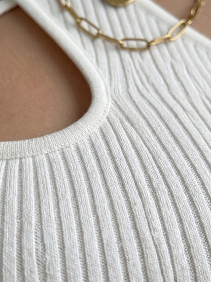 Criss Cross Ribbed Fit Top